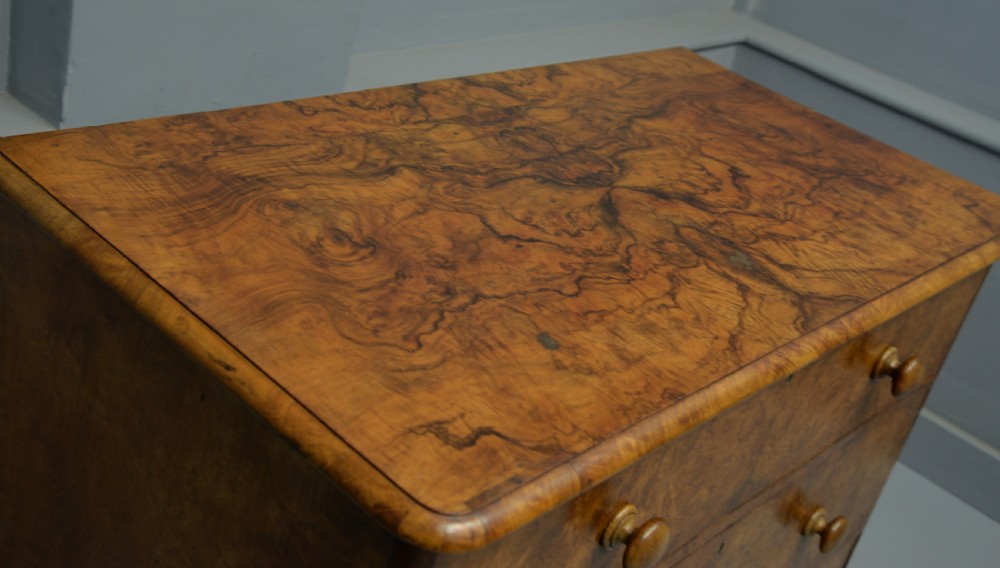 Handsome Victorian Burr Walnut Chest Of Drawers  View VI