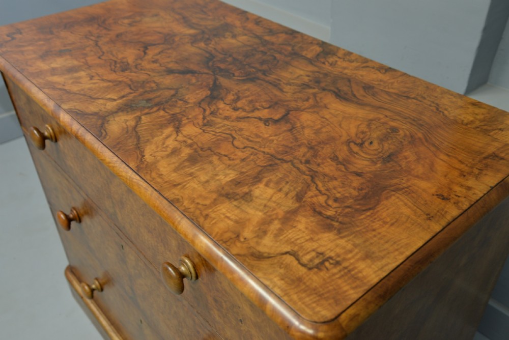 Handsome Victorian Burr Walnut Chest Of Drawers  View VII