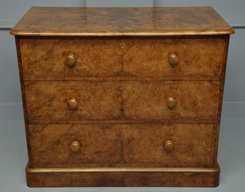 Handsome Victorian Burr Walnut Chest Of Drawers  View X