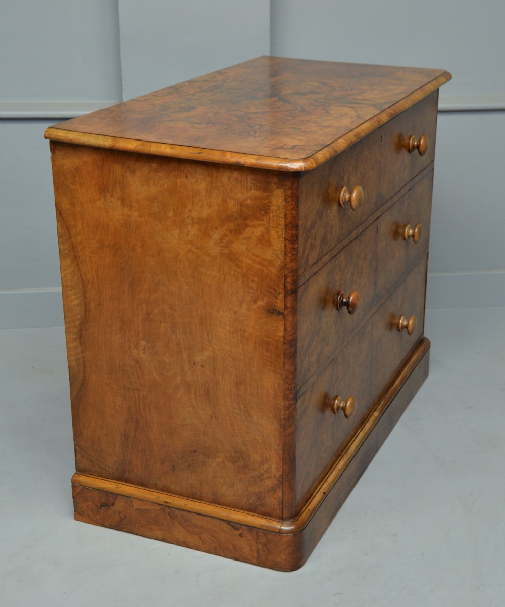 Handsome Victorian Burr Walnut Chest Of Drawers  View XI