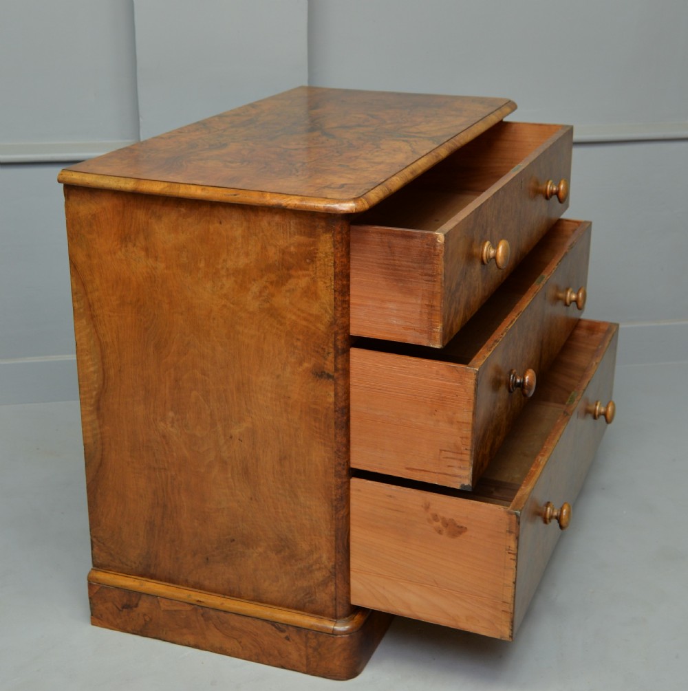 Handsome Victorian Burr Walnut Chest Of Drawers  View XII