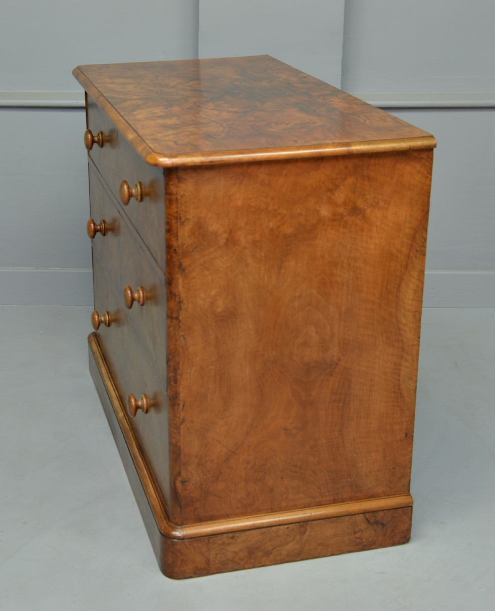 Handsome Victorian Burr Walnut Chest Of Drawers  View XIII
