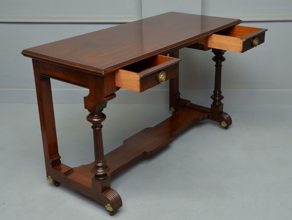 Victorian Mahogany Hall Table / Writing table View V