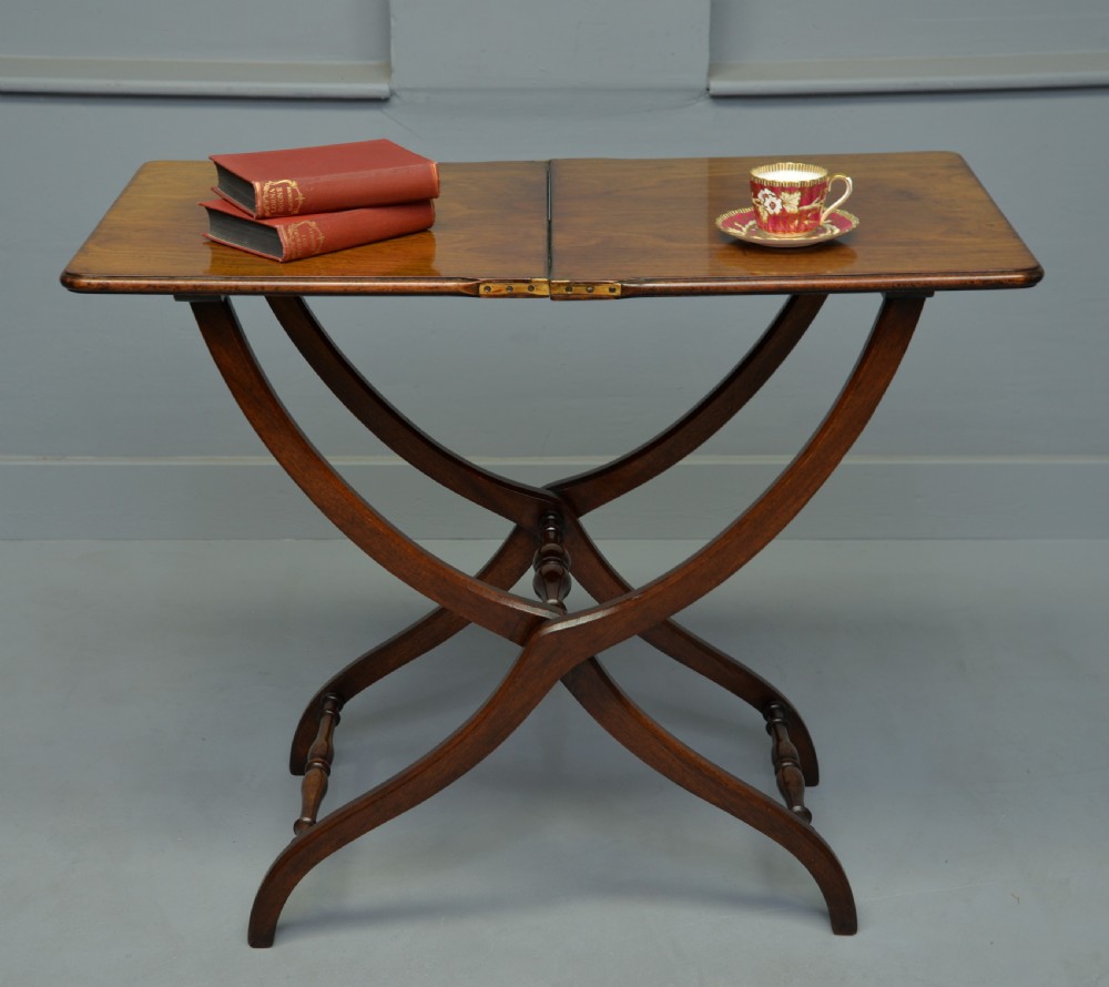 Fine Early 19th C Mahogany Campaign Table View II