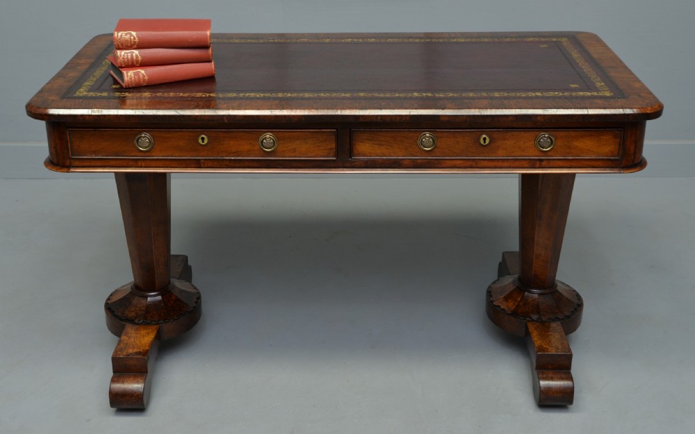 Early Victorian Walnut Writing Table Druce & Co London