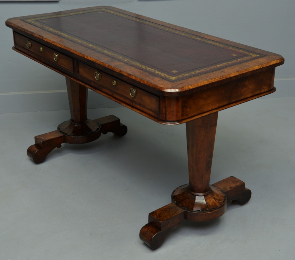 Early Victorian Walnut Writing Table Druce & Co London View VII