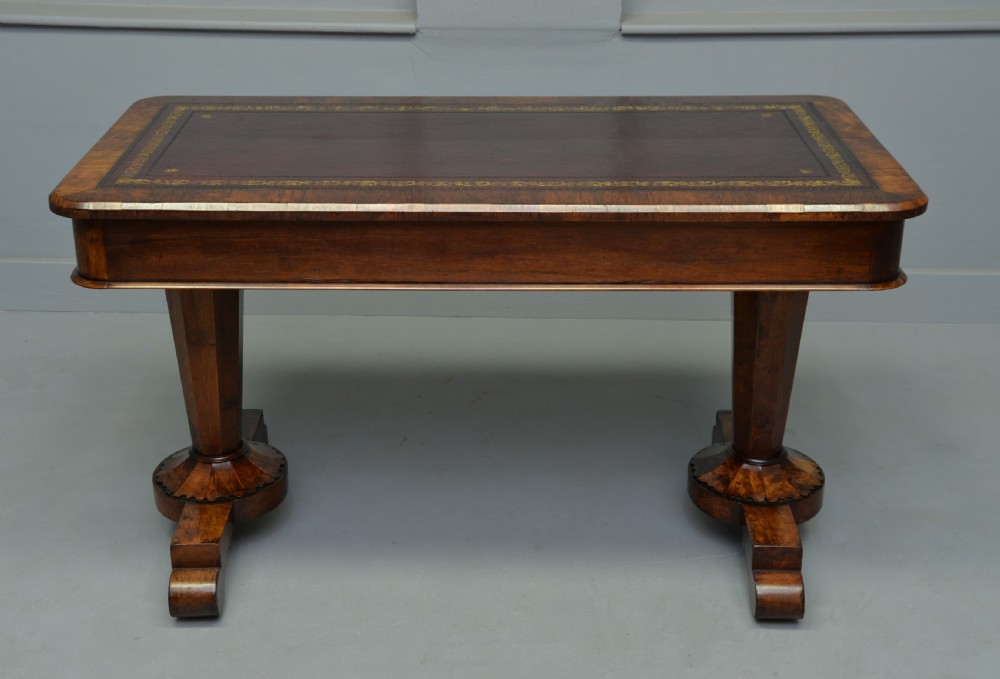Early Victorian Walnut Writing Table Druce & Co London View VIII