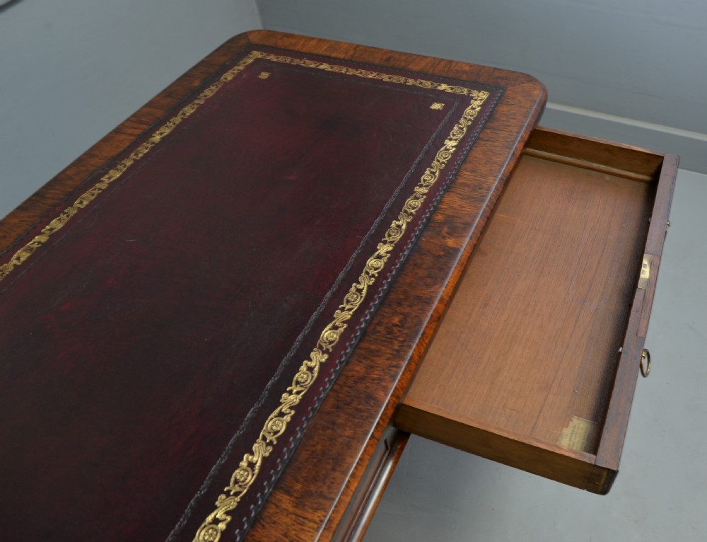 Early Victorian Walnut Writing Table Druce & Co London View X