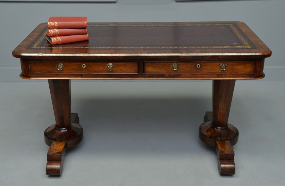 Early Victorian Walnut Writing Table Druce & Co London View XI