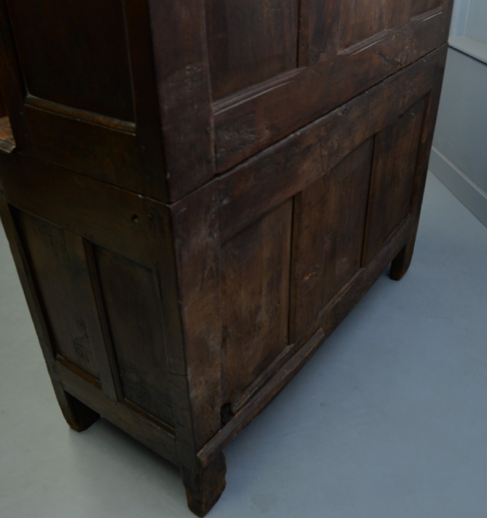 Small Early 18th Century Oak Cwpwrdd Deuddarn Or Two Part Cupboard View XII