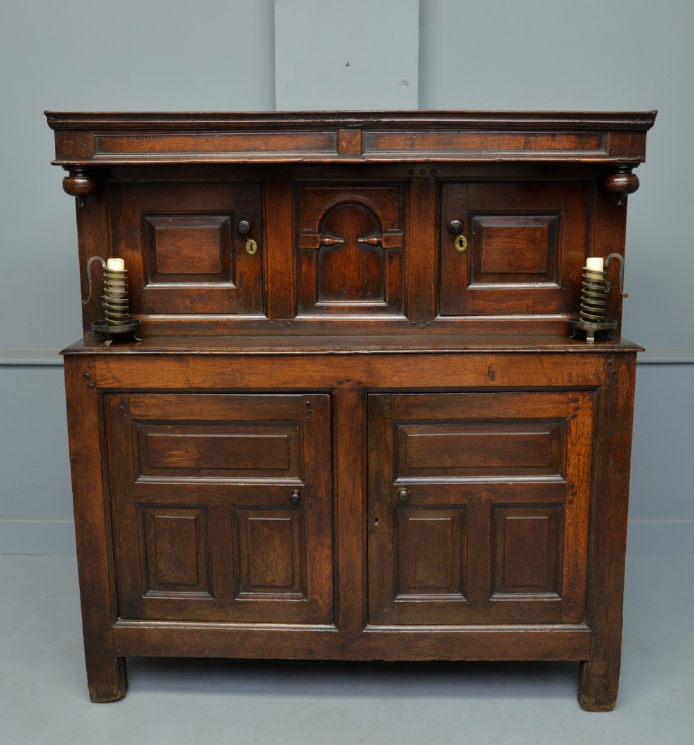 Small Early 18th Century Oak Cwpwrdd Deuddarn Or Two Part Cupboard View XIII