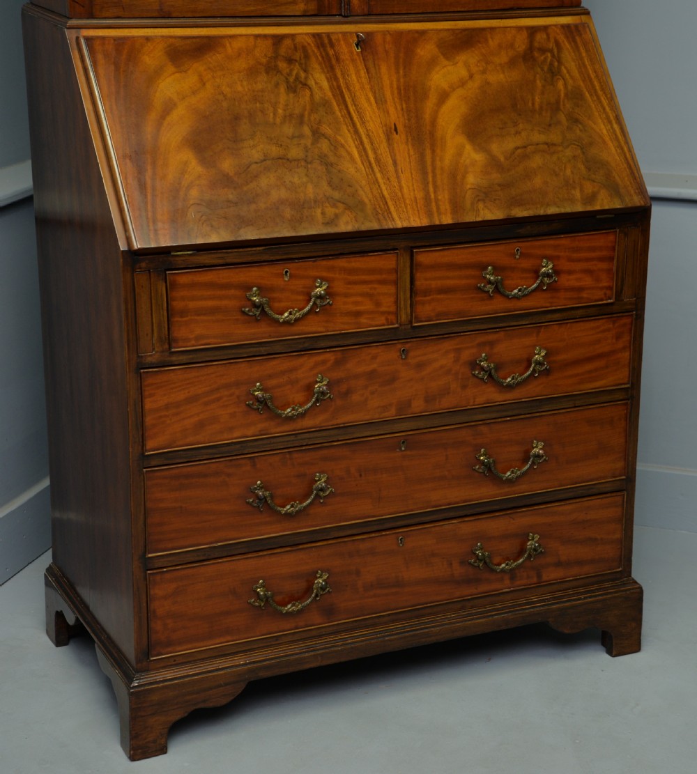 1920s Georgian Revival Mahogany Bureau Bookcase View III