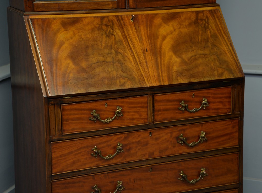 1920s Georgian Revival Mahogany Bureau Bookcase View IV