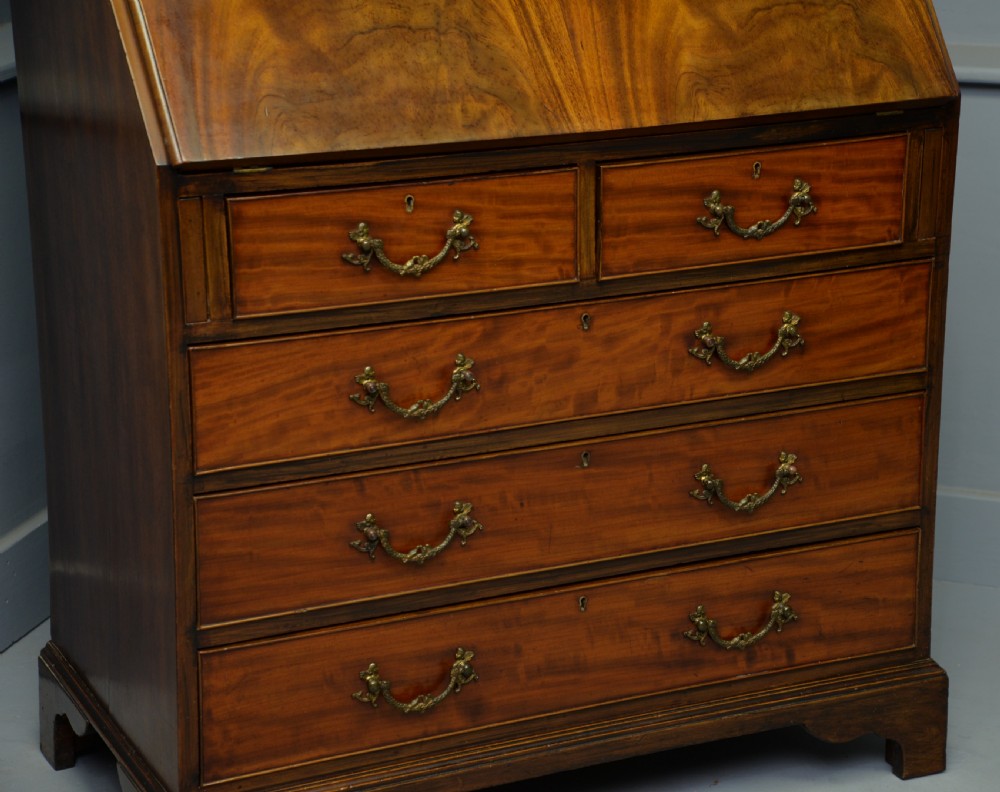 1920s Georgian Revival Mahogany Bureau Bookcase View V