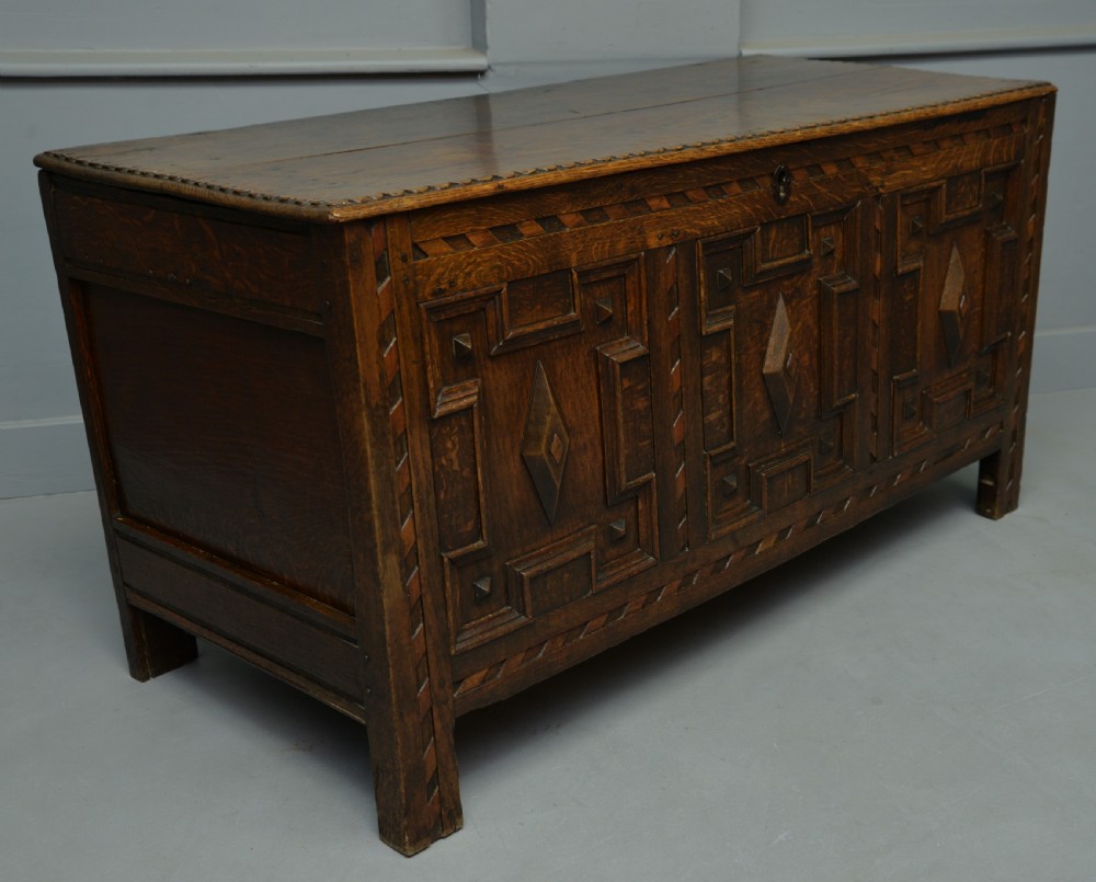 17th Century Geometric Oak Coffer View IV