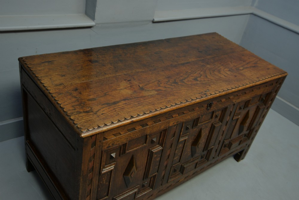 17th Century Geometric Oak Coffer View VI