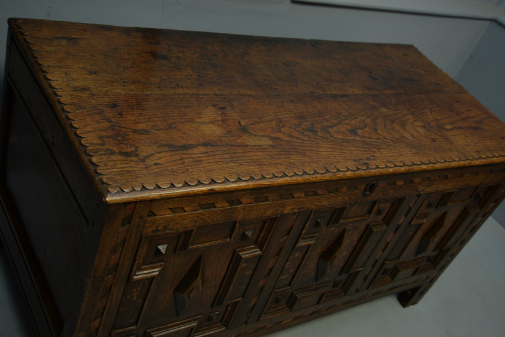 17th Century Geometric Oak Coffer View VII
