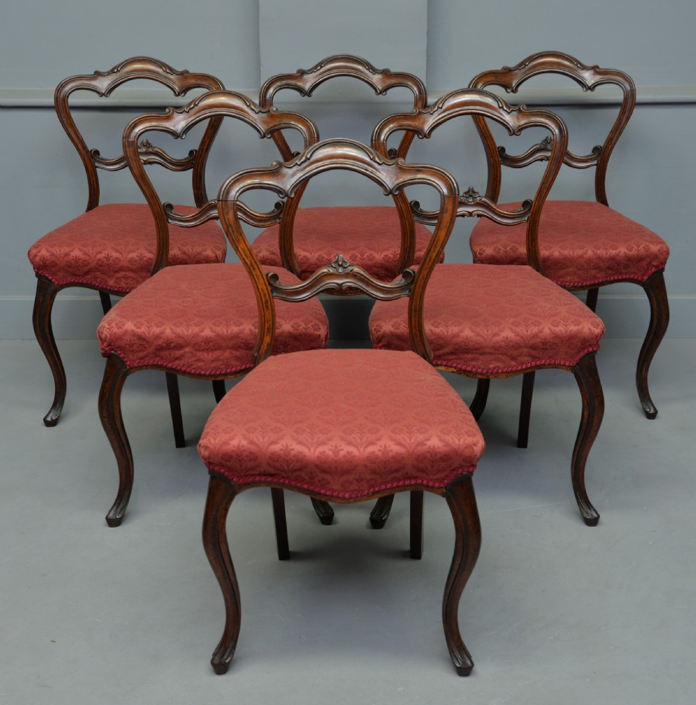 Victorian Set Of Six Rosewood Dining Chairs