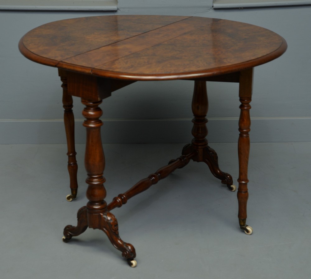 Victorian Burr-Walnut Sutherland / Drop-Leaf Table View II