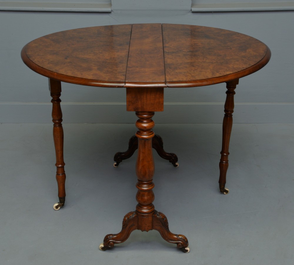 Victorian Burr-Walnut Sutherland / Drop-Leaf Table View IV