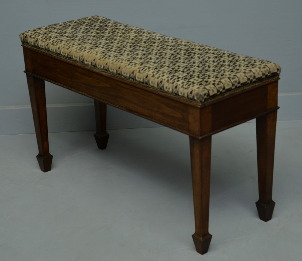 Elegant Edwardian Mahogany Duet Stool View III