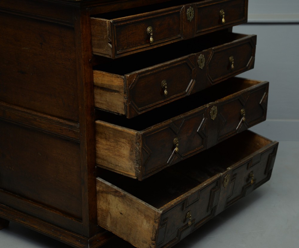 Charles II Oak Geometric Chest Of Drawers C.1680 View VIII