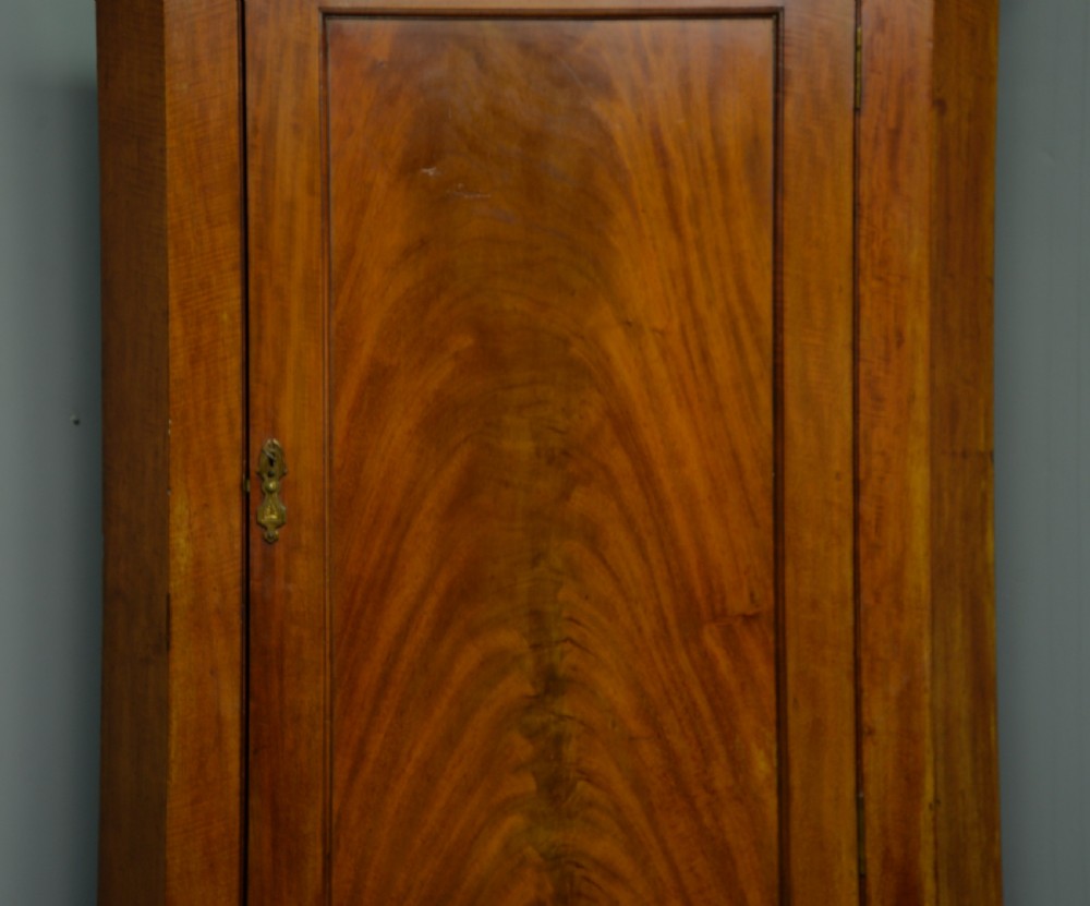 Victorian Solid Figured Mahogany Corner Hall Robe Wardrobe / Coat Cupboard View III