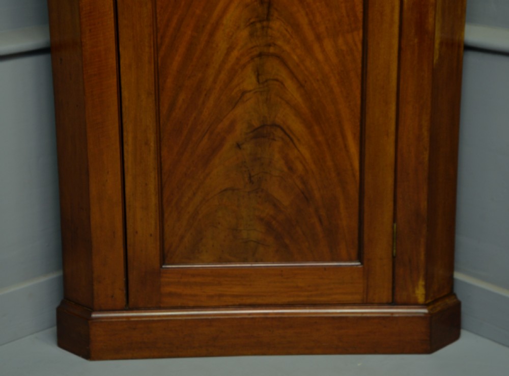 Victorian Solid Figured Mahogany Corner Hall Robe Wardrobe / Coat Cupboard View V