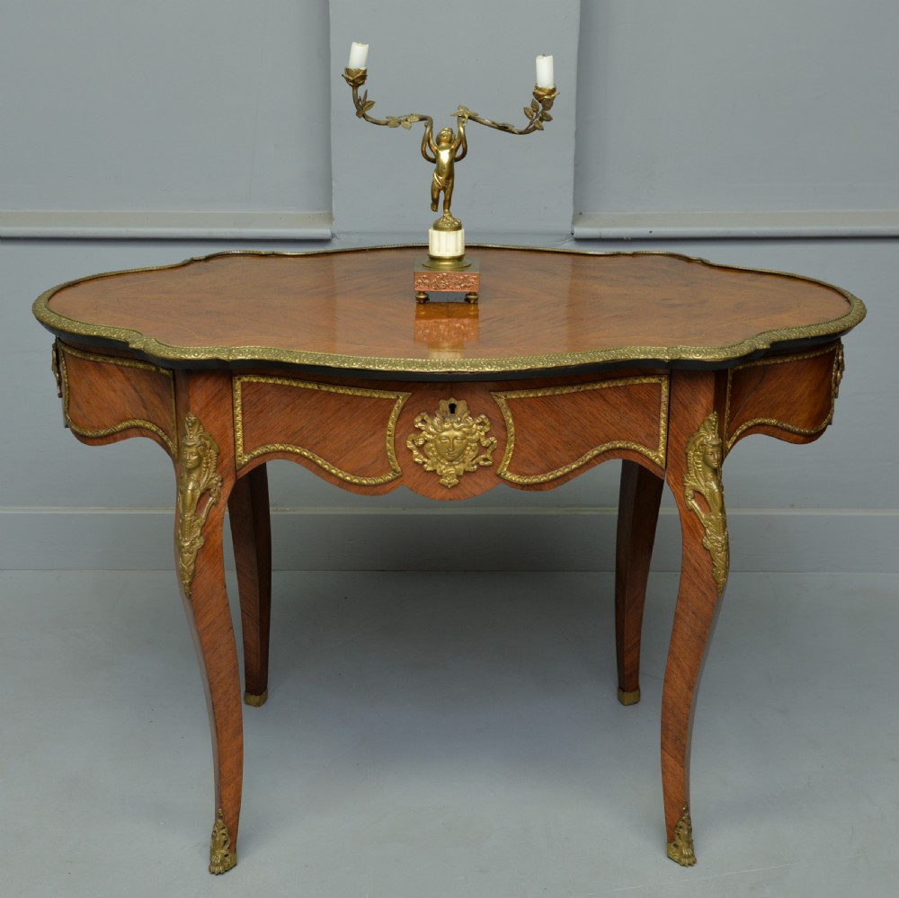 Late 19th Century Louis XV Style Kingwood Centre Table / Hall Table / Dressing Table