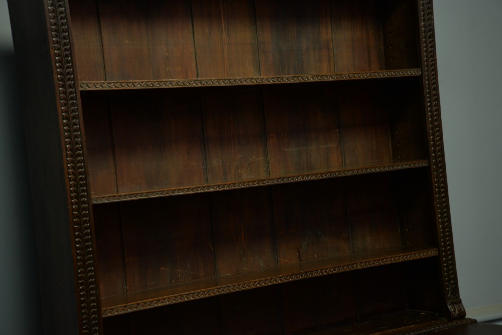 Adapted 17th Century Carved Oak Mule Chest / Bookcase View XI
