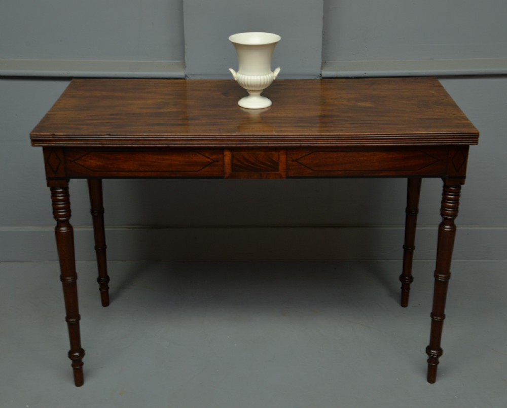 Elegant Regency Mahogany Fold Over Tea Table / Side Table View III