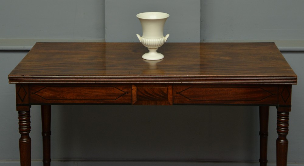 Elegant Regency Mahogany Fold Over Tea Table / Side Table View IV
