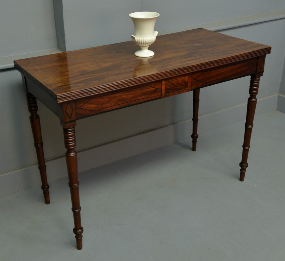 Elegant Regency Mahogany Fold Over Tea Table / Side Table View V