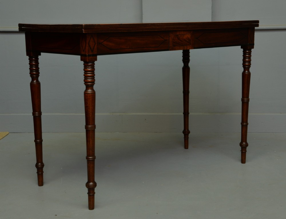 Elegant Regency Mahogany Fold Over Tea Table / Side Table View VII