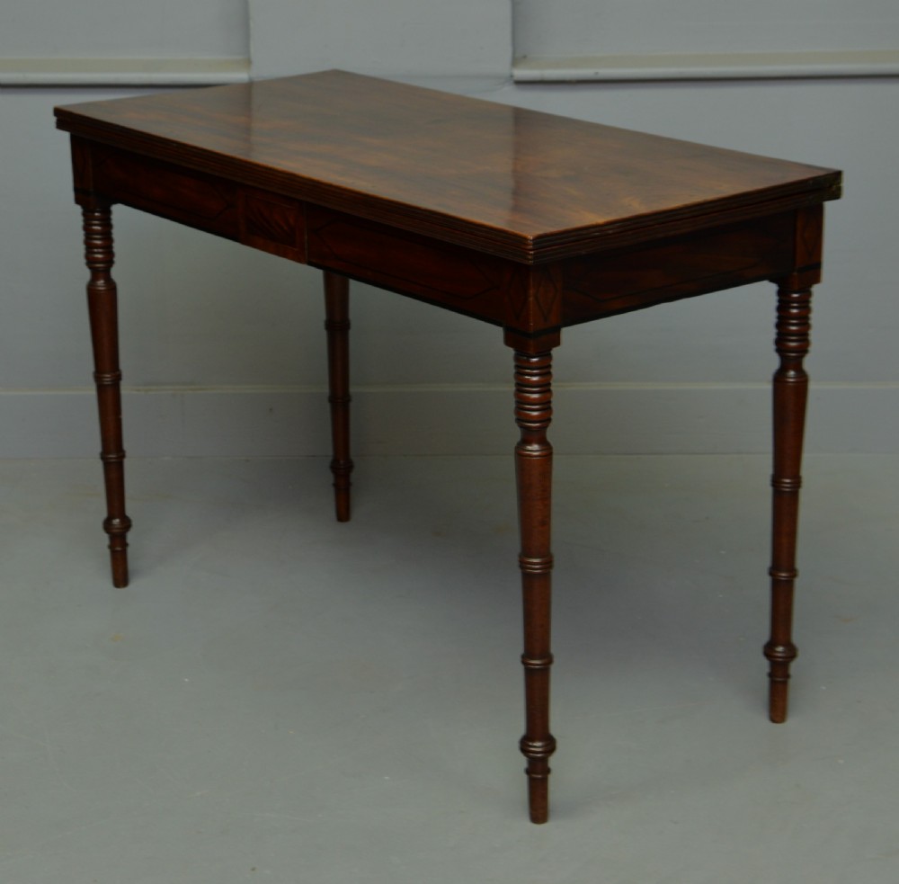 Elegant Regency Mahogany Fold Over Tea Table / Side Table View VIII