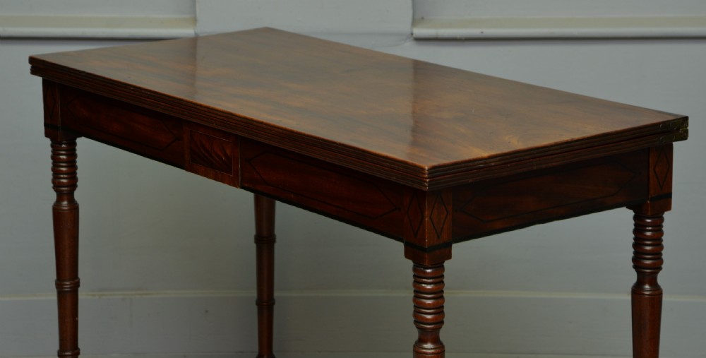 Elegant Regency Mahogany Fold Over Tea Table / Side Table View IX