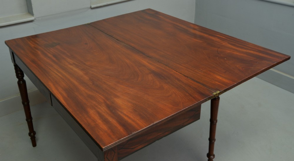 Elegant Regency Mahogany Fold Over Tea Table / Side Table View XIII