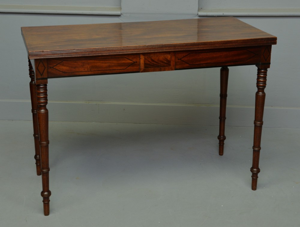 Elegant Regency Mahogany Fold Over Tea Table / Side Table View XV