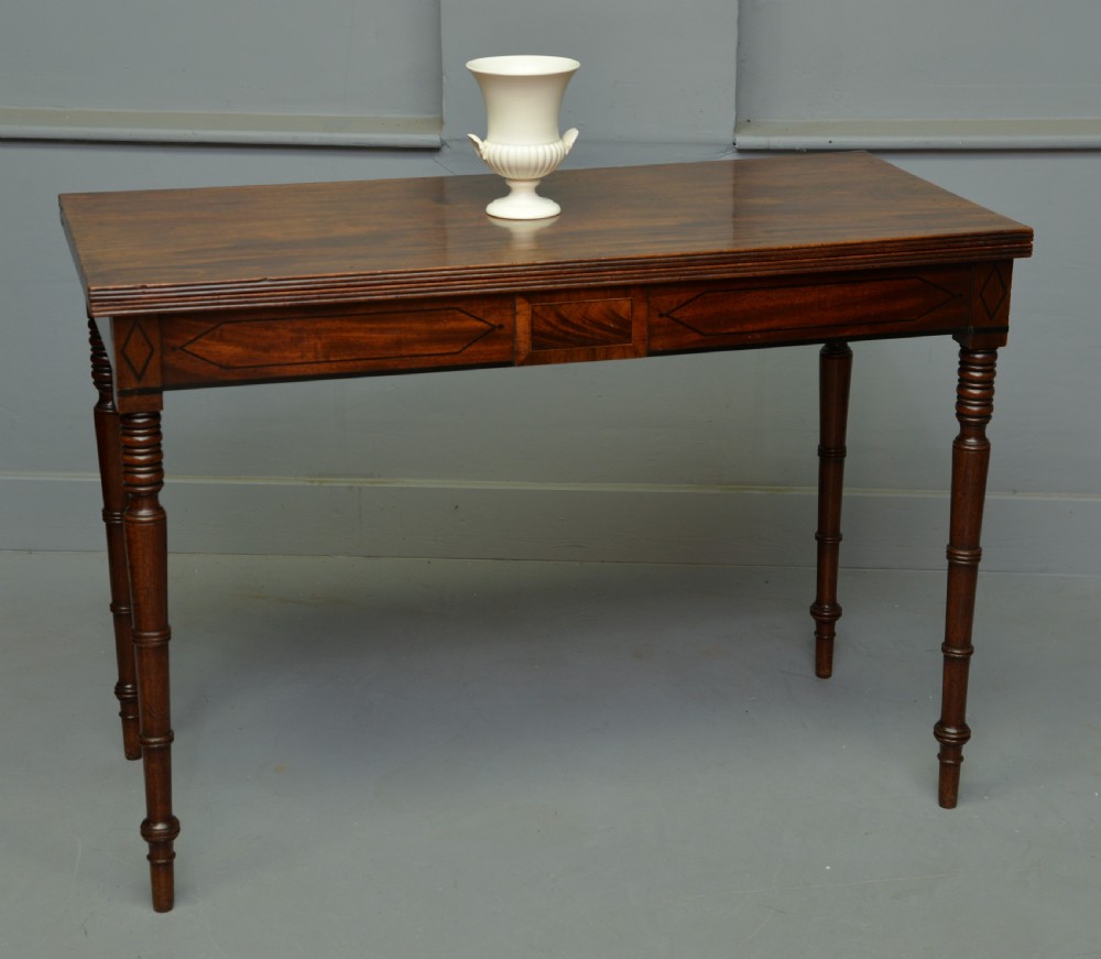 Elegant Regency Mahogany Fold Over Tea Table / Side Table View XVI