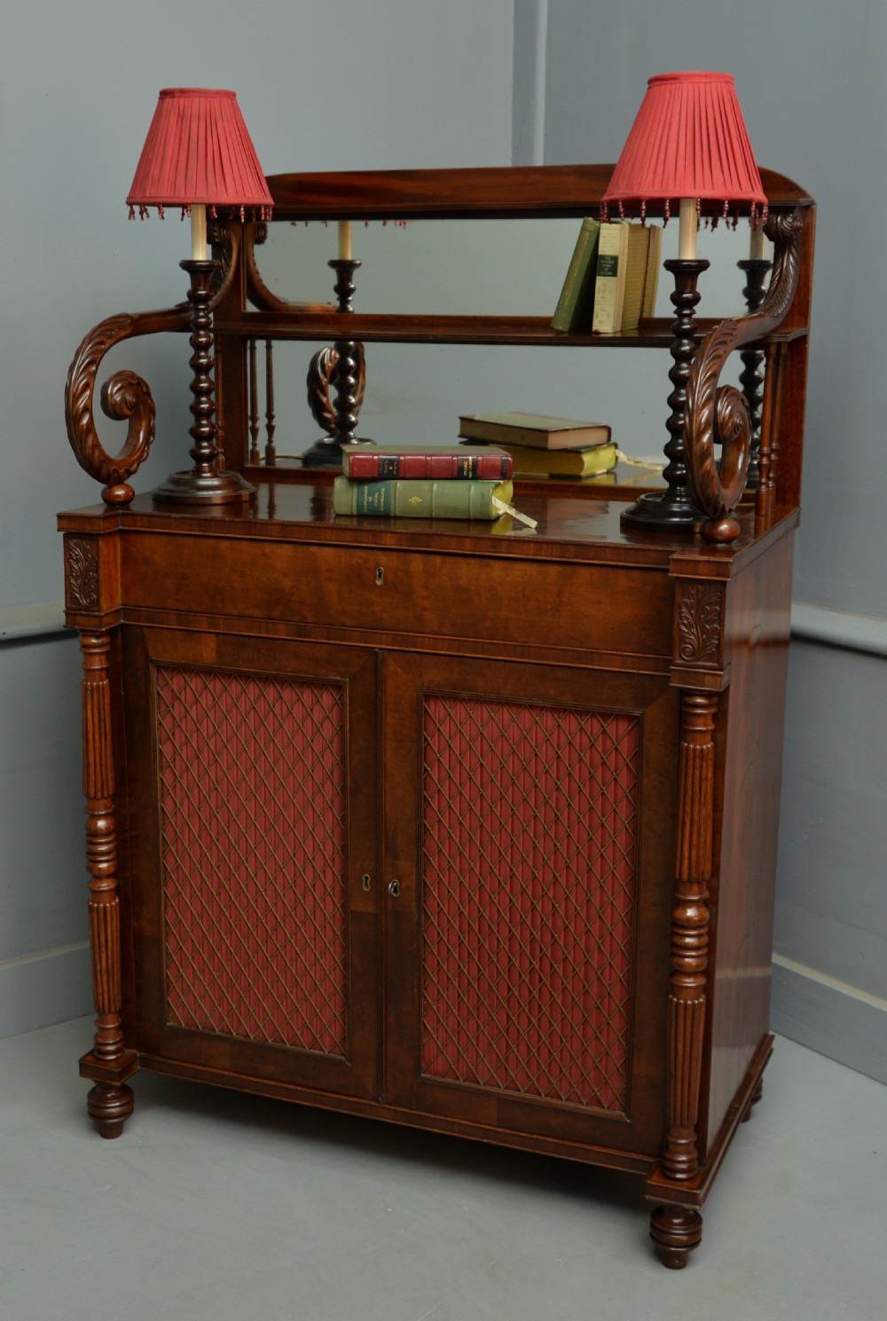 Fine Regency Mahogany Chiffonier Side Cabinet View VII