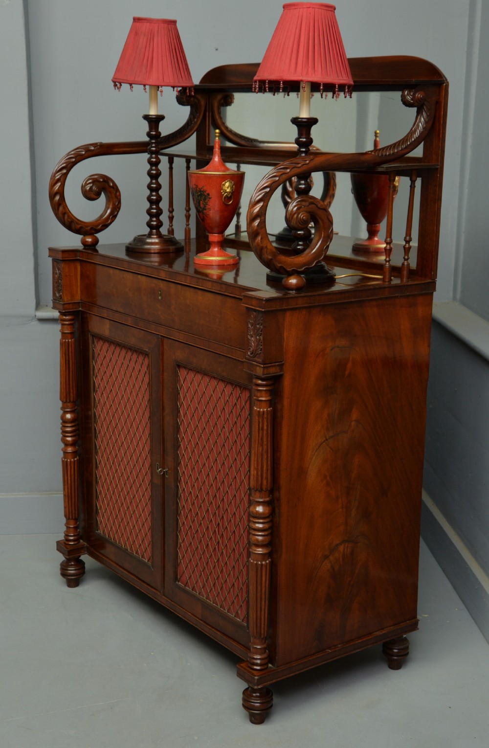 Fine Regency Mahogany Chiffonier Side Cabinet View VIII