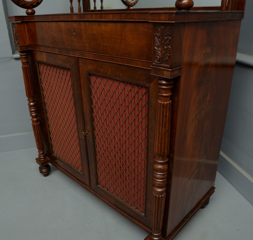 Fine Regency Mahogany Chiffonier Side Cabinet View XI
