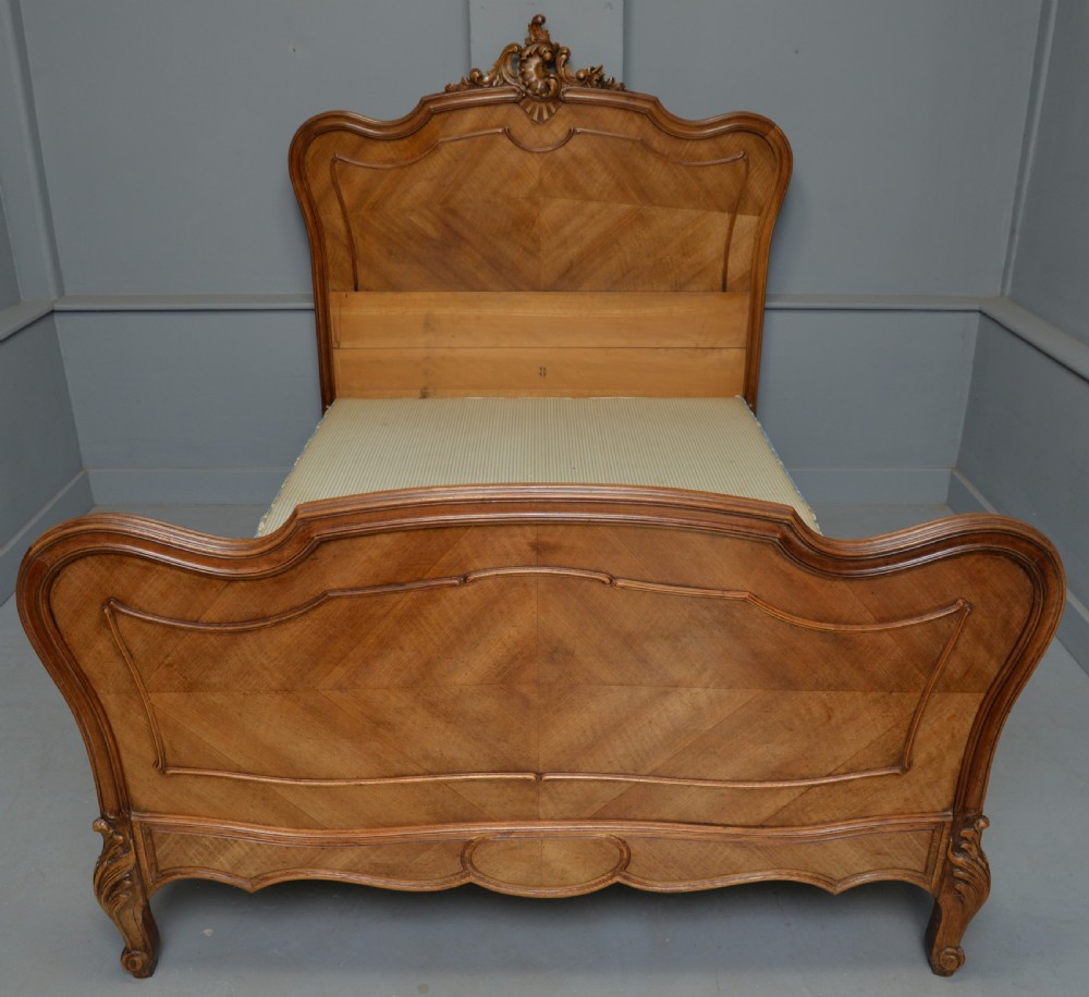 French Rococo Walnut Double Bed View II