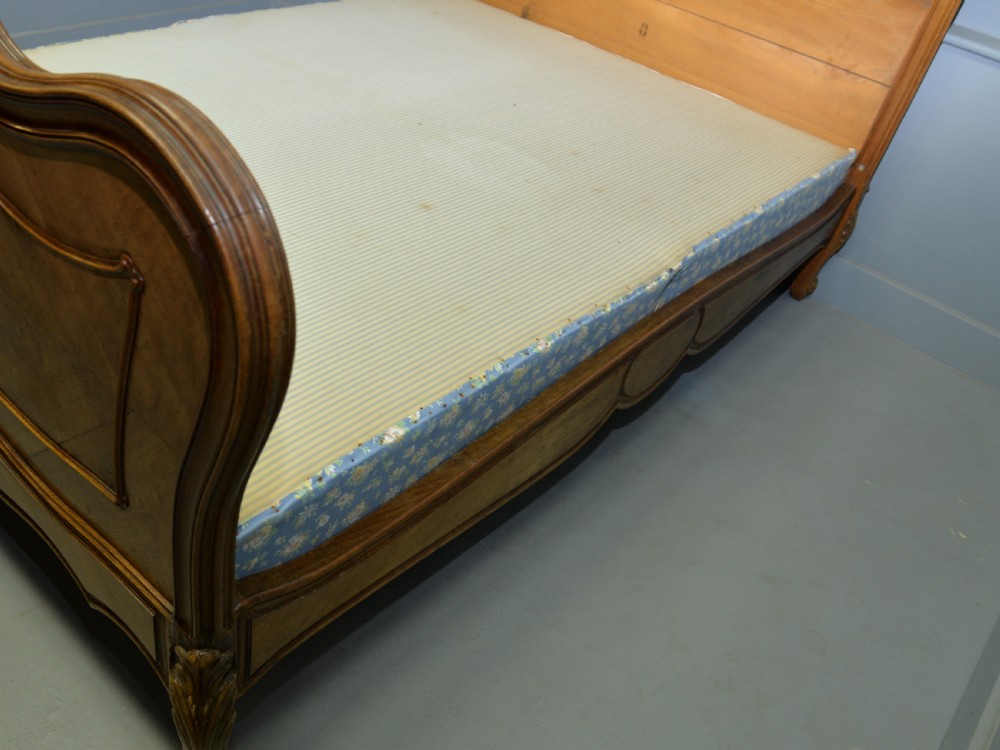 French Rococo Walnut Double Bed View VII