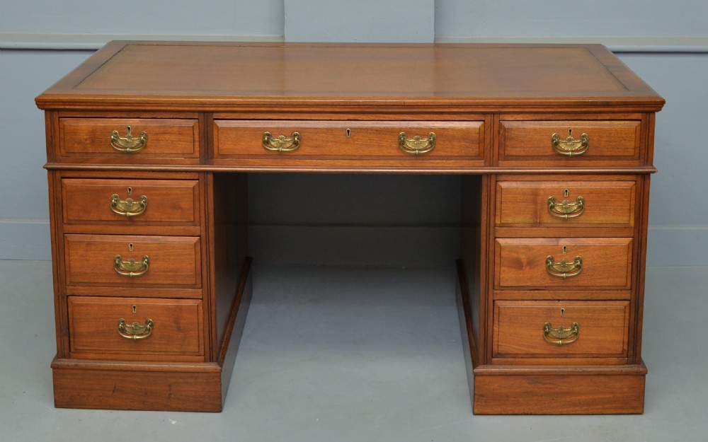 Victorian Walnut Pedestal Desk View II