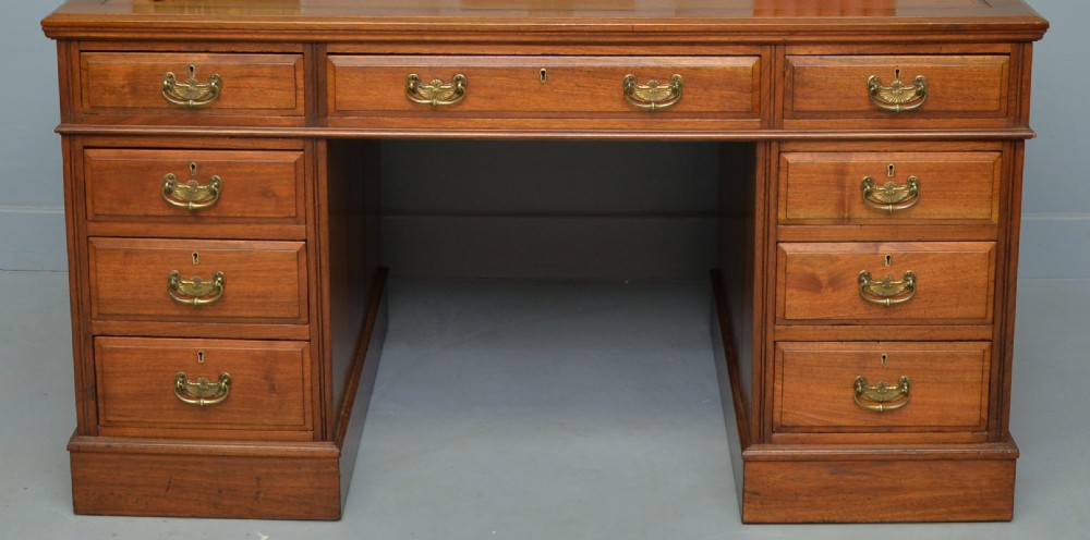 Victorian Walnut Pedestal Desk View III