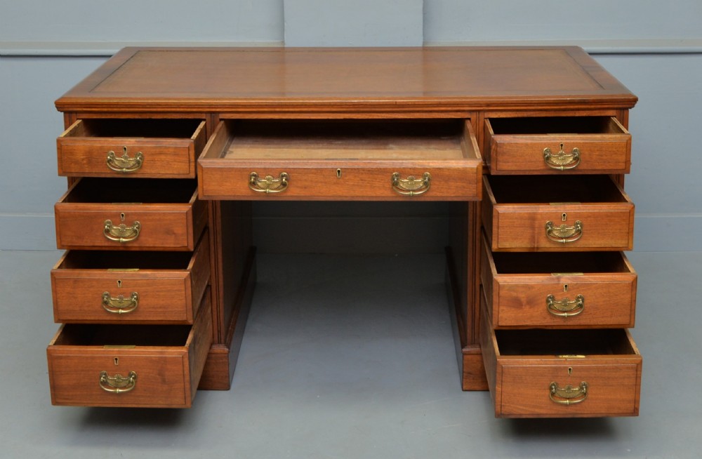 Victorian Walnut Pedestal Desk View VI