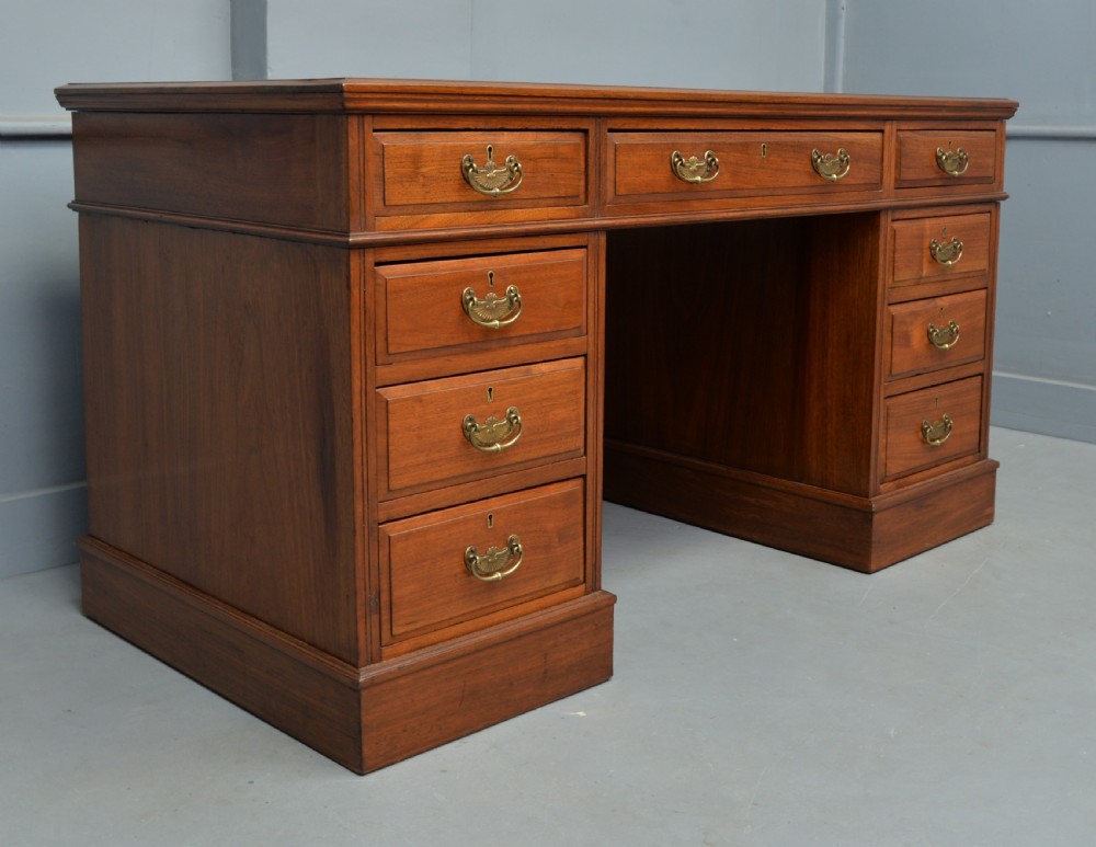 Victorian Walnut Pedestal Desk View XI