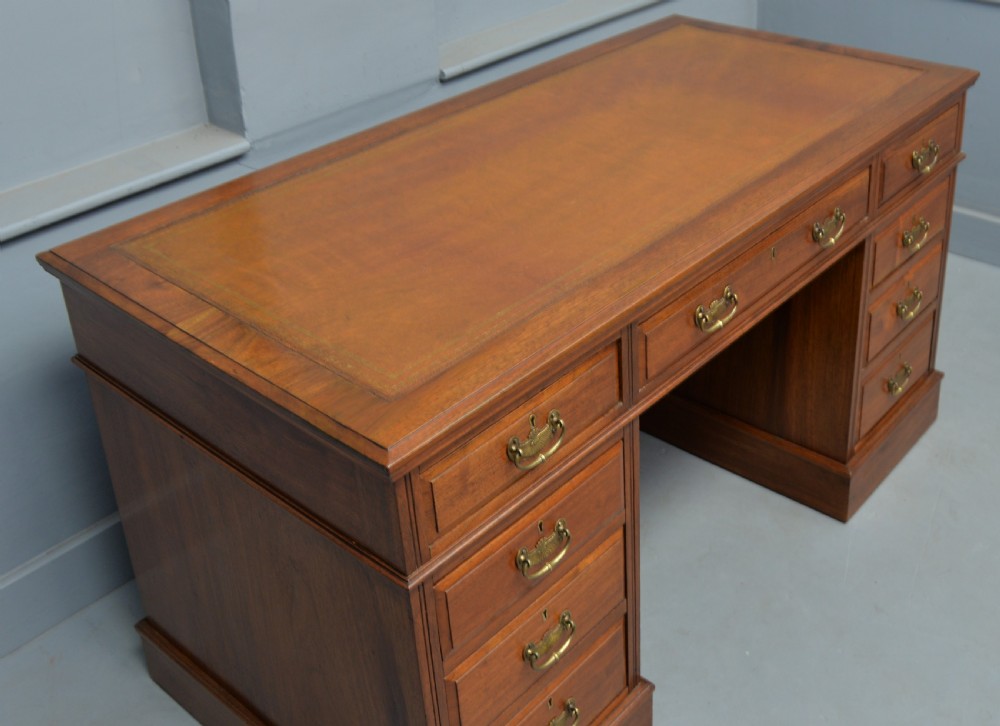 Victorian Walnut Pedestal Desk View XII