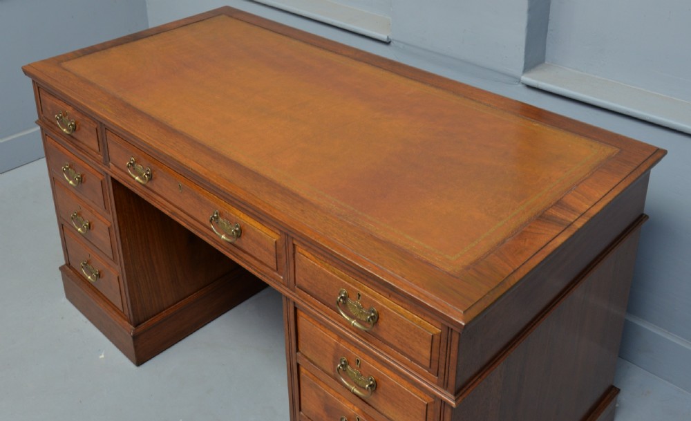 Victorian Walnut Pedestal Desk View XIII
